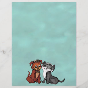 Kitty and Puppy , Edit Your Text Letterhead
