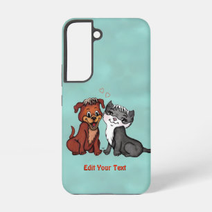 Kitty and Puppy , Edit Your Text Samsung Galaxy Case