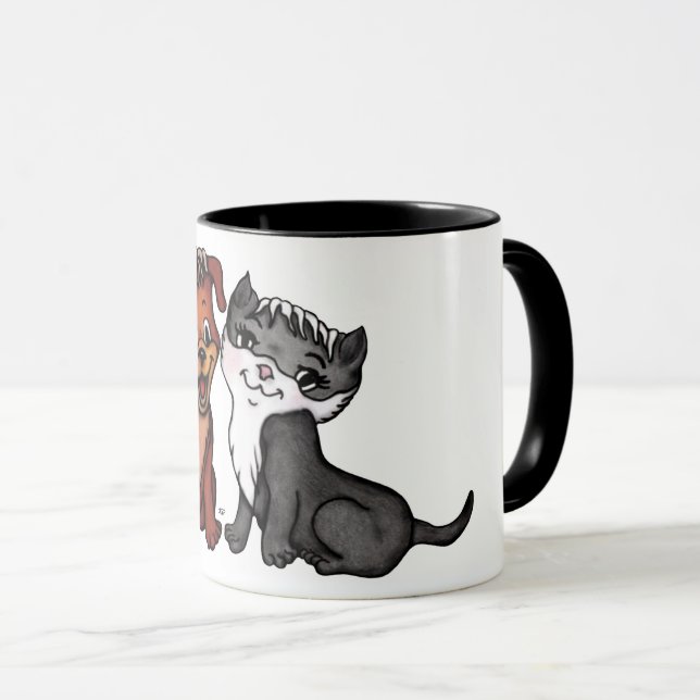 Kitty and Puppy Mug (Front Right)