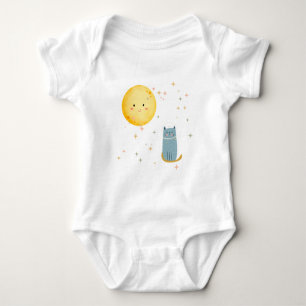 Kitty and the moon baby bodysuit