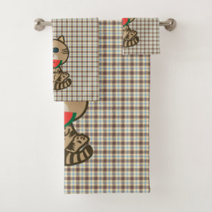 kitty and watermelon bath towel set