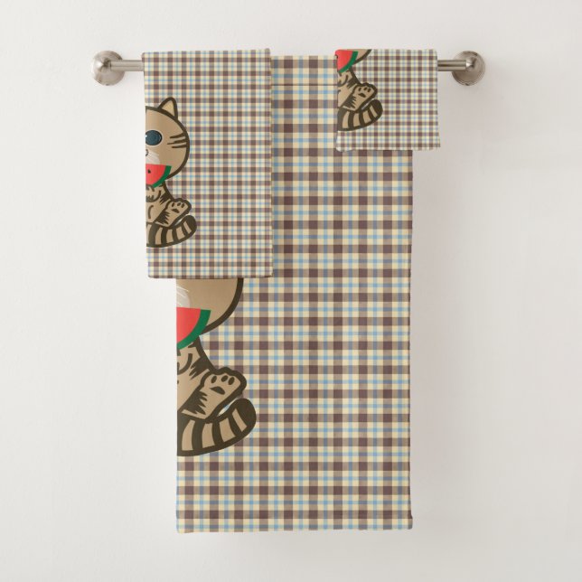 kitty and watermelon bath towel set (Insitu)