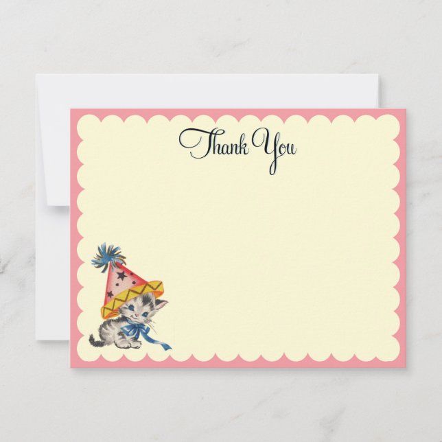 Kitty Anniversaire  |   Cartes plates de remerciem (Devant)