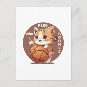 kitty basketball postcard