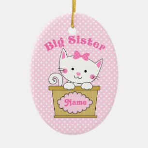 Kitty Big Sister Ceramic Ornament