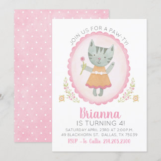 Kitty Birthday Party Invitation