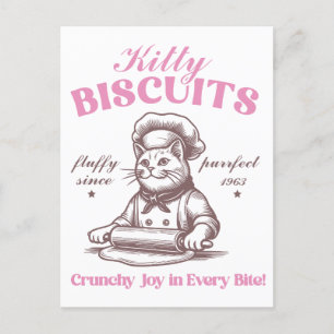 Kitty Biscuits Adorable Cat Baker Making Biscuit Postcard