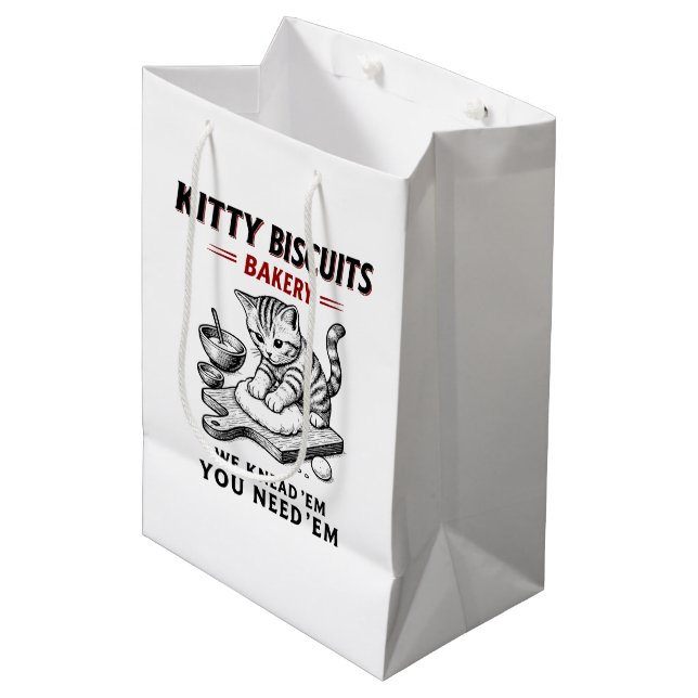 Kitty Biscuits Bakery Medium Gift Bag (Front Angled)