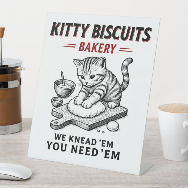 Kitty Biscuits Bakery Pedestal Sign (In SItu)