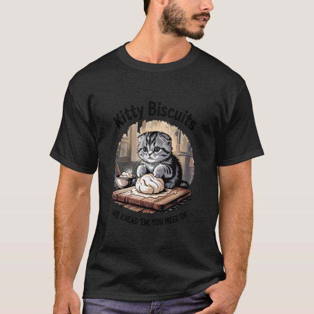 Kitty Biscuits Bakery Shirt Cat Lover Knead Em Nee (Front)