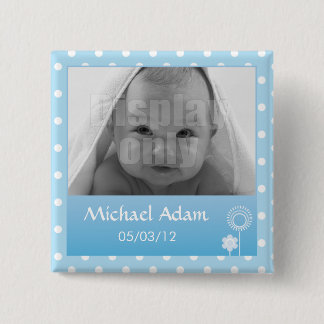 Kitty - blue pin's 2 inch square button