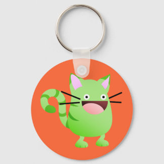 Kitty Bounce Green Keychain