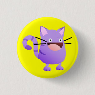 Kitty Bounce Purple Button
