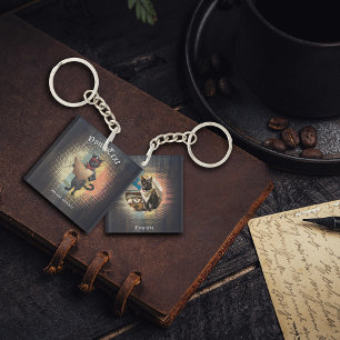 Kitty Buccaneer's Sunset Quest Square Keychain