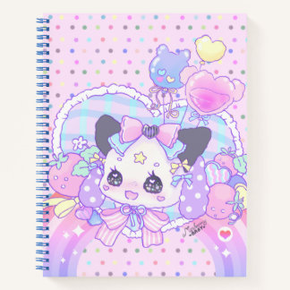 Kitty bunny - fairy kei, kawaii cute, pastel pink notebook