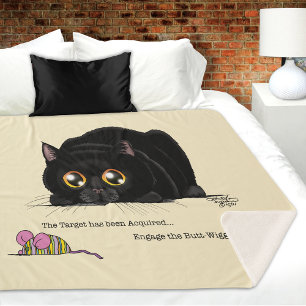 Kitty Butt-Wiggle Sherpa Blanket