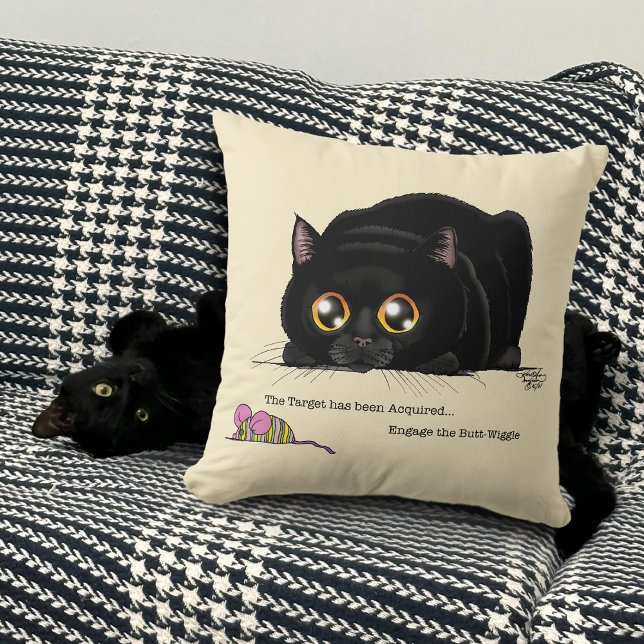 Kitty Butt-Wiggle Throw Pillow (Creator Uploaded)