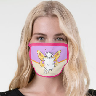 "Kitty butterfly" bee Face Mask