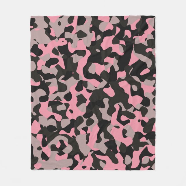 Kitty Camo Fleece Blanket (Front)