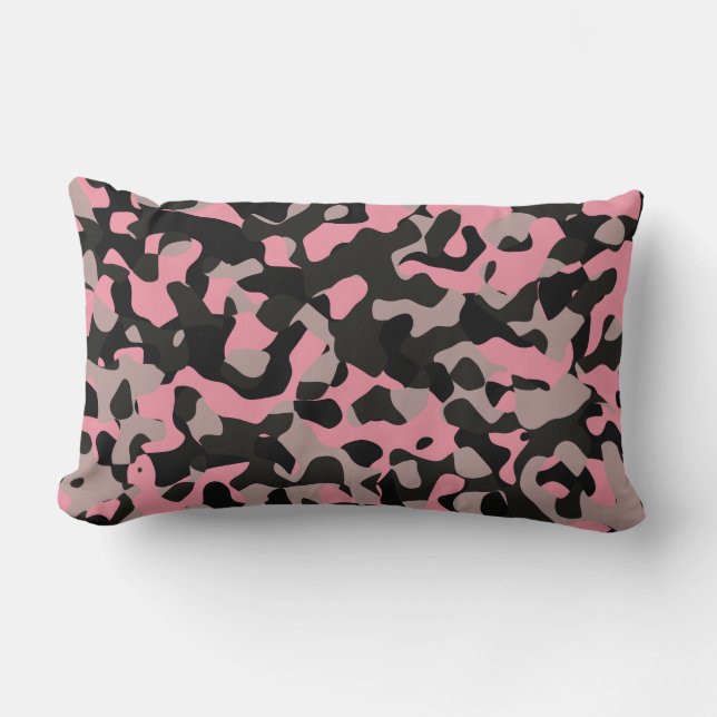 Kitty Camo Lumbar Pillow (Front)