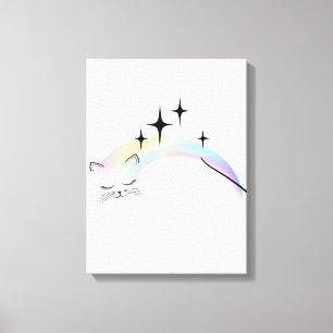 Kitty canvas teen print
