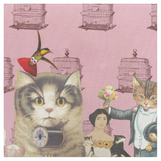Kitty Capers Fabric (Close Up)