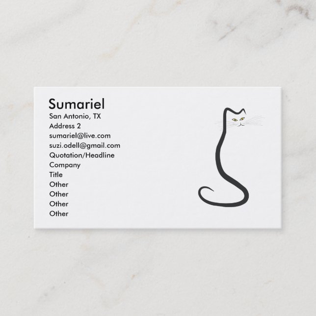Kitty Card. Business Card (Front)