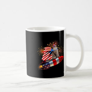 Kitty Cat 4th Of July Rocket With Fireworks Usa Pa Coffee Mug