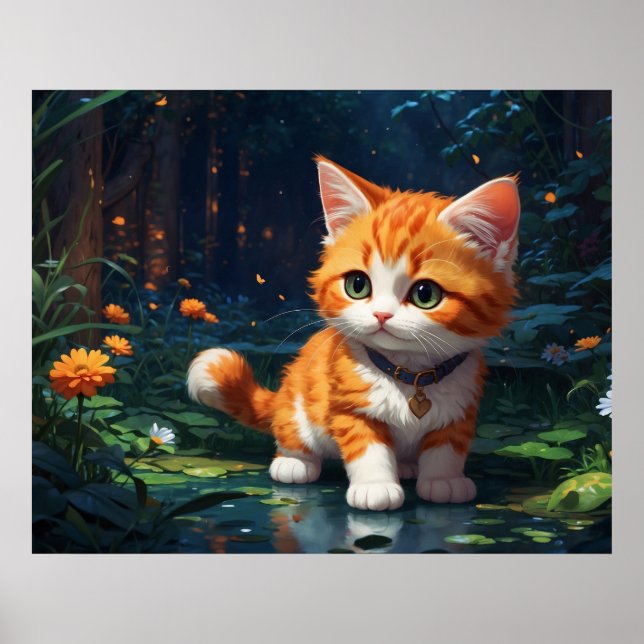 *~*  Kitty Cat 5:4 Feline Kitten Orange Tabby  Poster (Front)