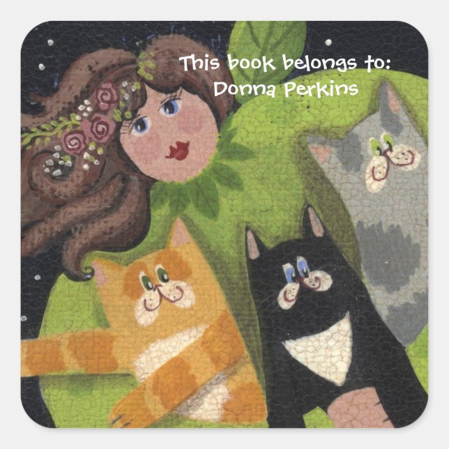 Kitty Cat Angel Sticker (Front)