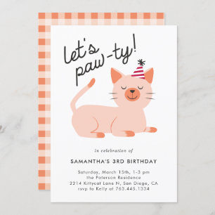 Kitty Cat Birthday Party Invitation