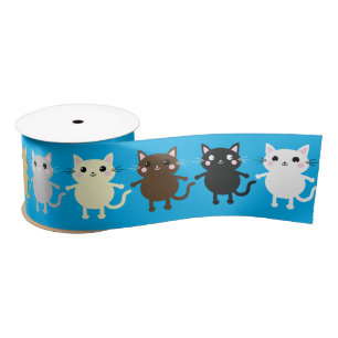 Kitty Cat Birthday Party Kids Satin Ribbon