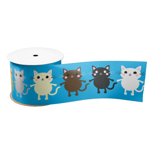 Kitty Cat Birthday Party Kids Satin Ribbon (Spool)