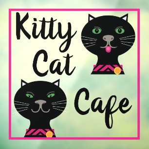 Kitty Cat Cafe Window Cling