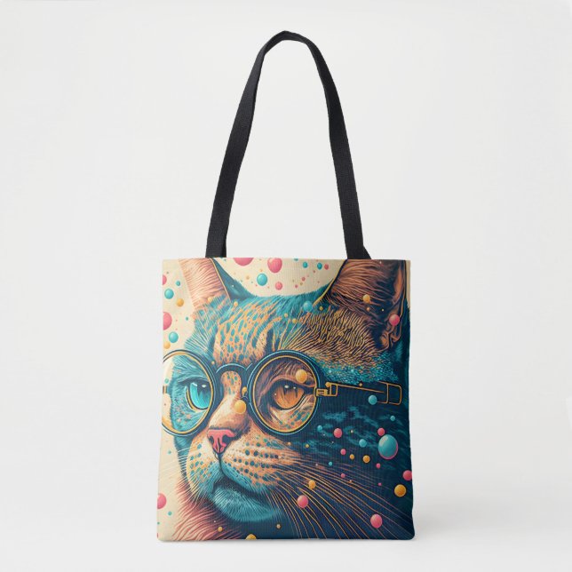 Kitty Cat Close-up Illustration Tote Bag (Front)