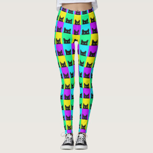 Kitty Cat Colourful Block Leggings