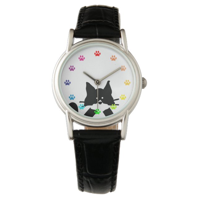 Kitty Cat Covering Mouth with Paws as Numbers Watch (Front)