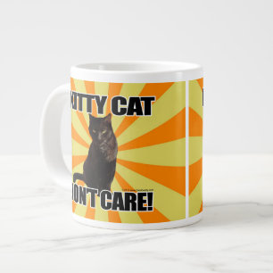 Kitty Cat Don't Care Large Coffee Mug
