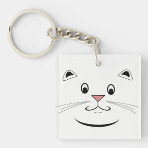 Kitty Cat Face Keychain