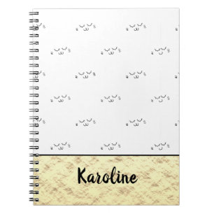 Kitty Cat Face   Monogram Notebook