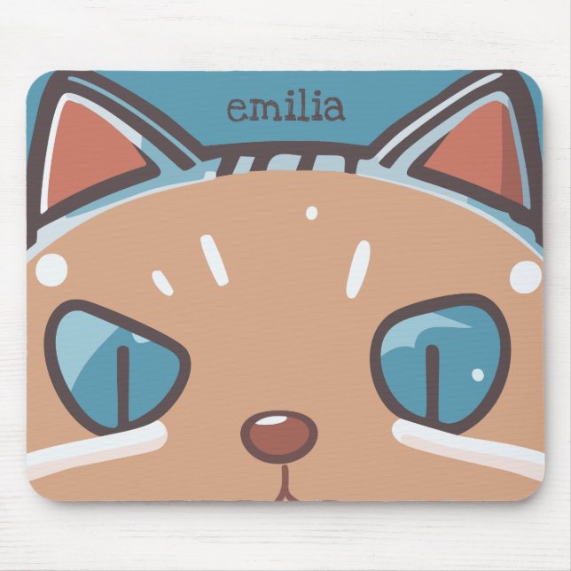 Kitty Cat Faced Mouse Pad (Front)