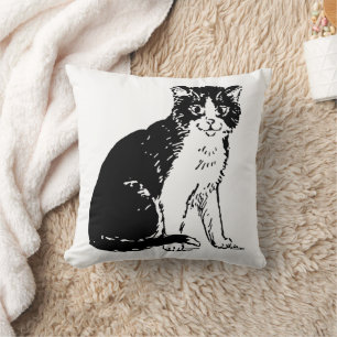 Kitty Cat Fine Art Throw Pillow