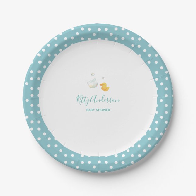 Kitty Cat Flower Bubble Bath Paper Plate (Front)