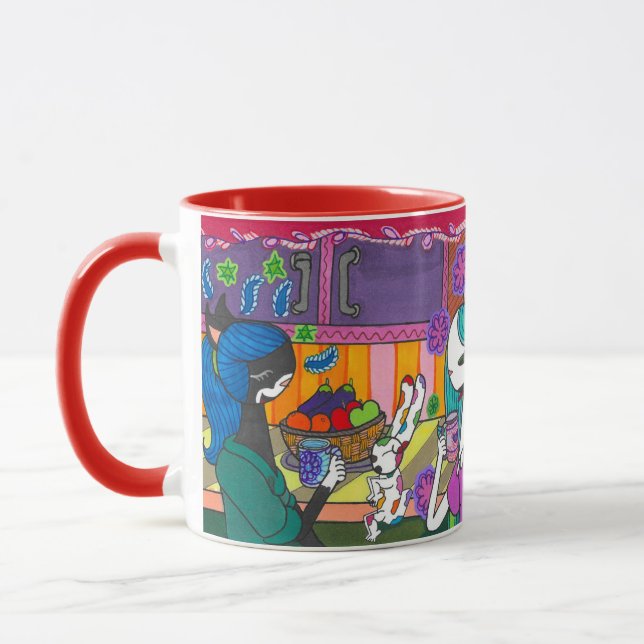"Kitty Cat Friends" Morning Coffee Mug (Left)