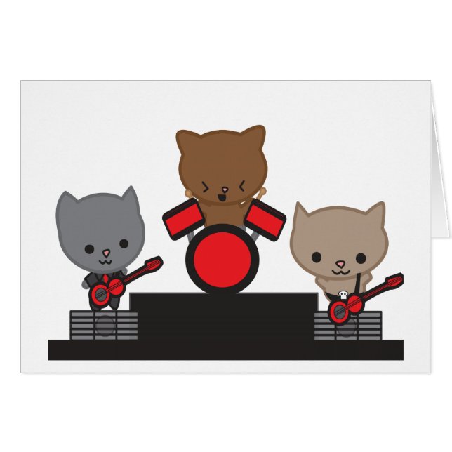 Kitty Cat Kawaii Band Card (Front Horizontal)