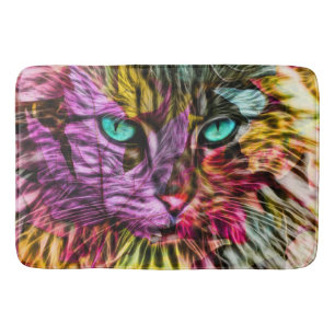 Kitty Cat Kitten Artsy Design Bath Mat
