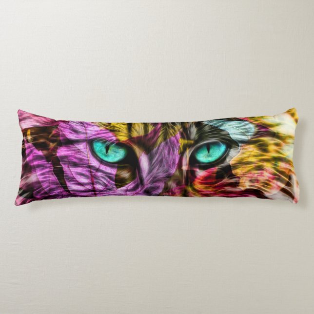 Kitty Cat Kitten Artsy Design Body Pillow (Front)