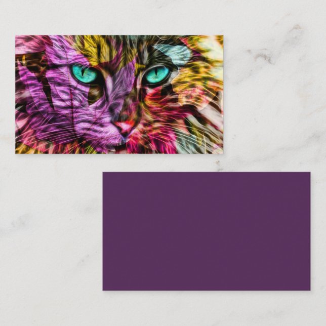 Kitty Cat Kitten Artsy Design Business Card (Front/Back)