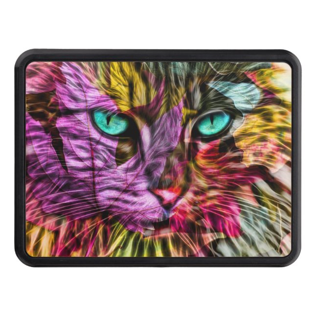 Kitty Cat Kitten Artsy Design Trailer Hitch Cover (Front)