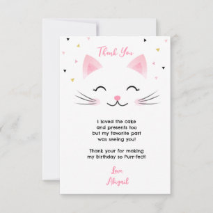 Kitty Cat Kitten Birthday Thank You Cards
